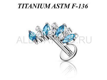 Лабрет из титана Ti Metal агерантум