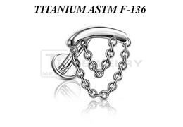 Лабрет из титана Ti Metal камелия