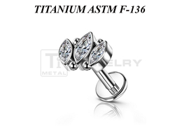 Лабрет из титана Ti Metal вайра