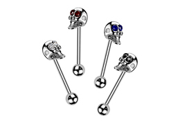 Штанга для языка стальной череп