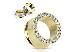 Тоннели золотые со стразами