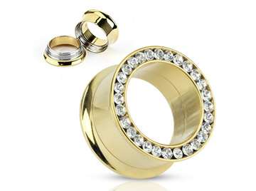 Тоннели золотые со стразами