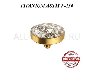 Накрутка из титана Steel and Silver сияние страз