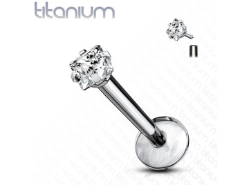 Лабрет из титана ромб