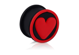Плаги из черного силикона с красным сердцем Плаги из черного силикона с красным сердцем