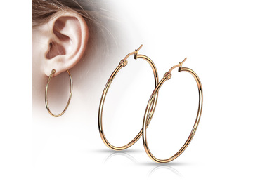 Серьги кольца в розовом золоте, пара