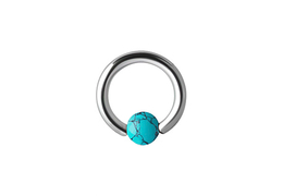 Кольцо с бирюзовым шариком
