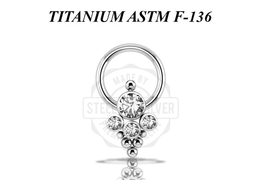 Кольцо из титана с кластером Swarovski