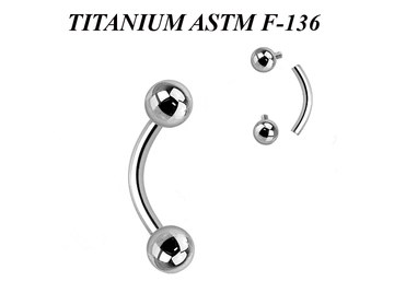 Микробанан из титана Ti Metal с внутренней резьбой 1.2 - 2мм