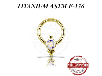 Кольцо из титана Steel and Silver с Premium Zirconia