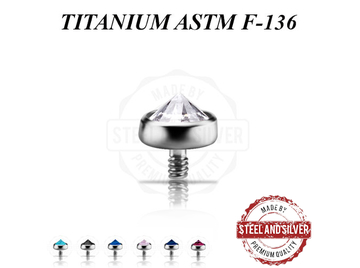 Накрутка из титана Steel and Silver с Premium Zirconia