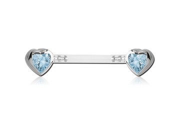 Украшение для груди из PTFE c кристаллами сердце