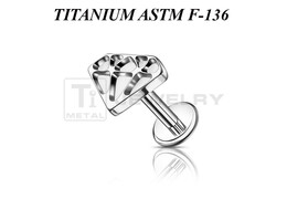 Лабрет из титана Ti Metal даймонд