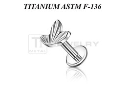 Лабрет из титана Ti Metal лепестки