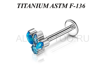 Лабрет из титана Ti Metal оками